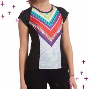 NWT Moxie Cycling Black White Colorblock Tee size Medium